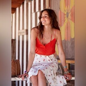 Sézane Athena Top Coral - Size 36 - Brand New